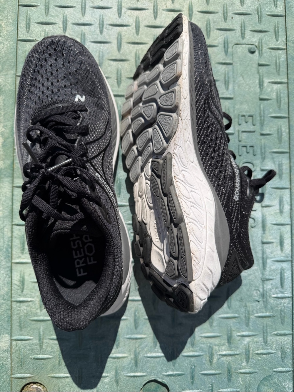 New Balance Black and White Fresh Foam Running Shoes